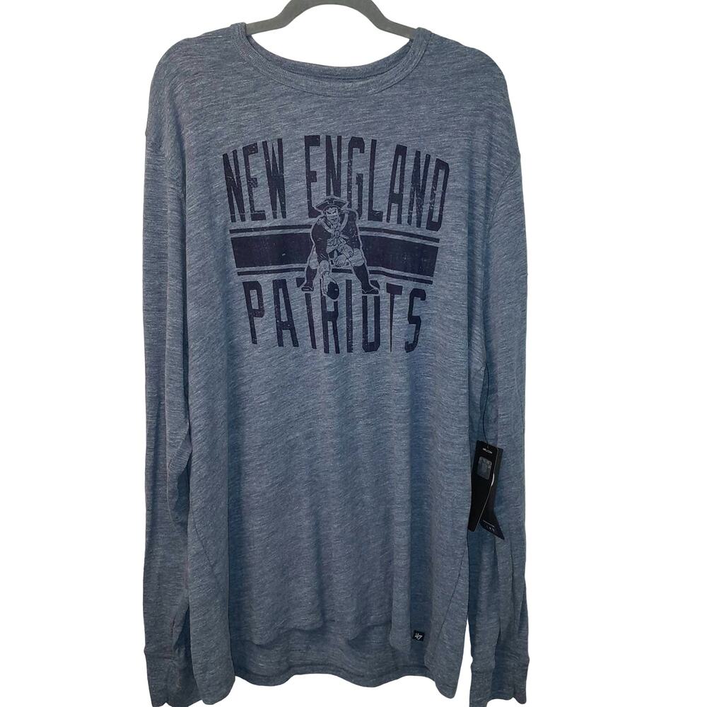 NFL Patriots T Shirt 3XL Throwback Men's Long Sleeve Tee New England Big Logo